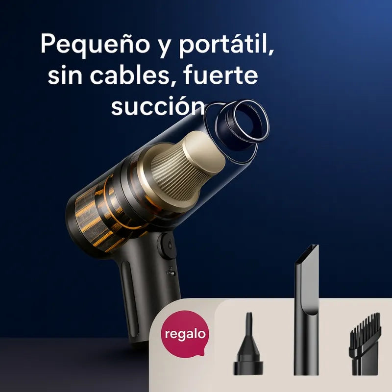 AutoVac Pro 2en1 - Aspiradora de Mano Inalámbrica Coche y Casa | Kit Completo