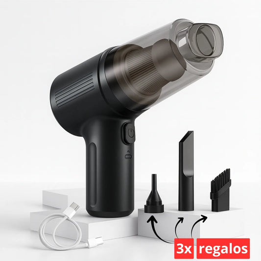 AutoVac Pro 2en1 - Aspiradora de Mano Inalámbrica Coche y Casa | Kit Completo